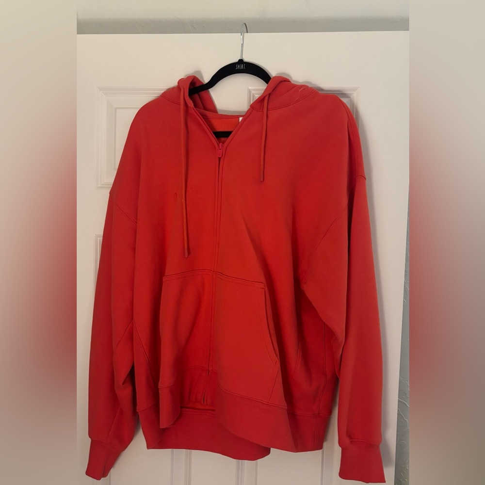 Aritzia sweat fleece boyfriend fit zip up
